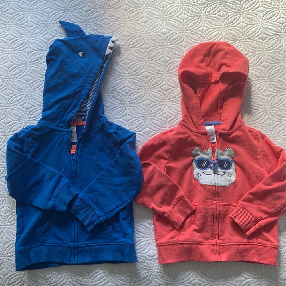 2 boys zip hoodies